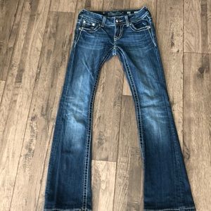 Miss Me boot cut jeans with gold embellishments